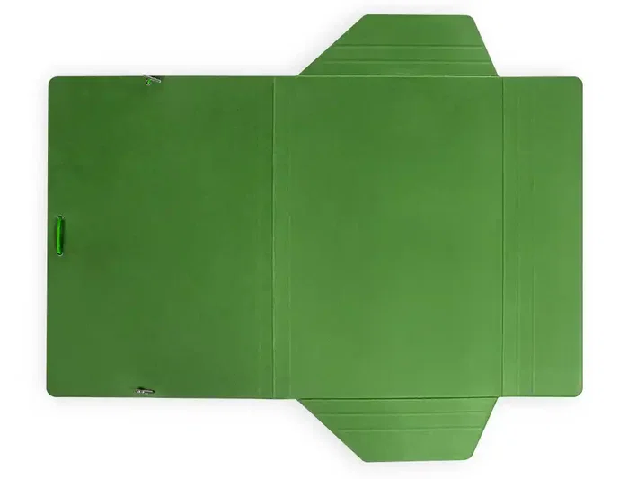Liderpapel Carpeta de gomas con tres solapas verde tamaño folio