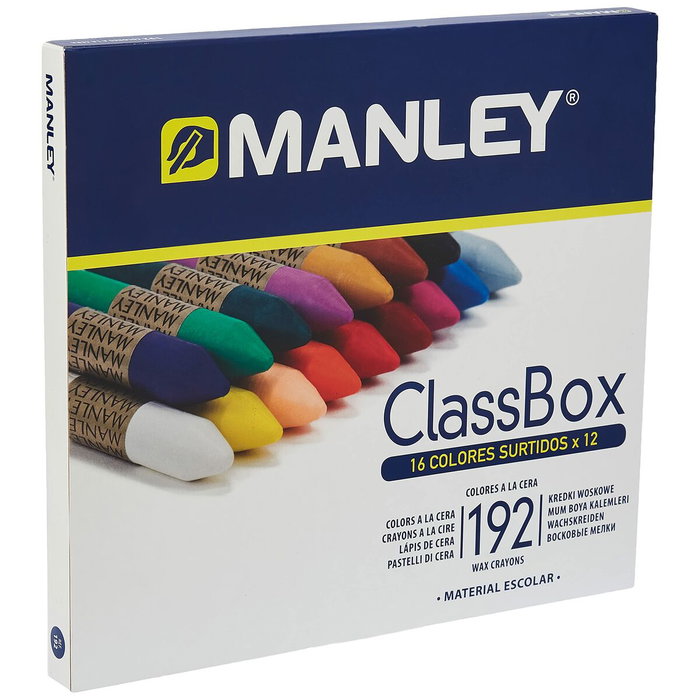 Manley Ceras Blandas Classbox de 192 unidades, colores surtidos