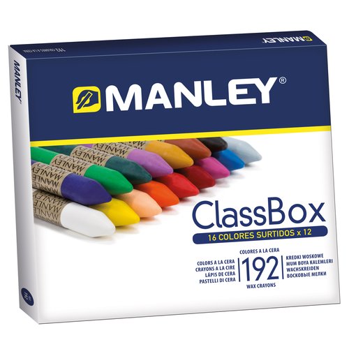 Manley Ceras Blandas Classbox de 192 unidades, colores surtidos