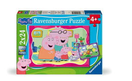 Ravensburger Puzzle Peppa Pig 2x24 Piezas, 2 Puzzles Infantiles con Idiomas Múltiples, Recomendado para 8 Años o Más