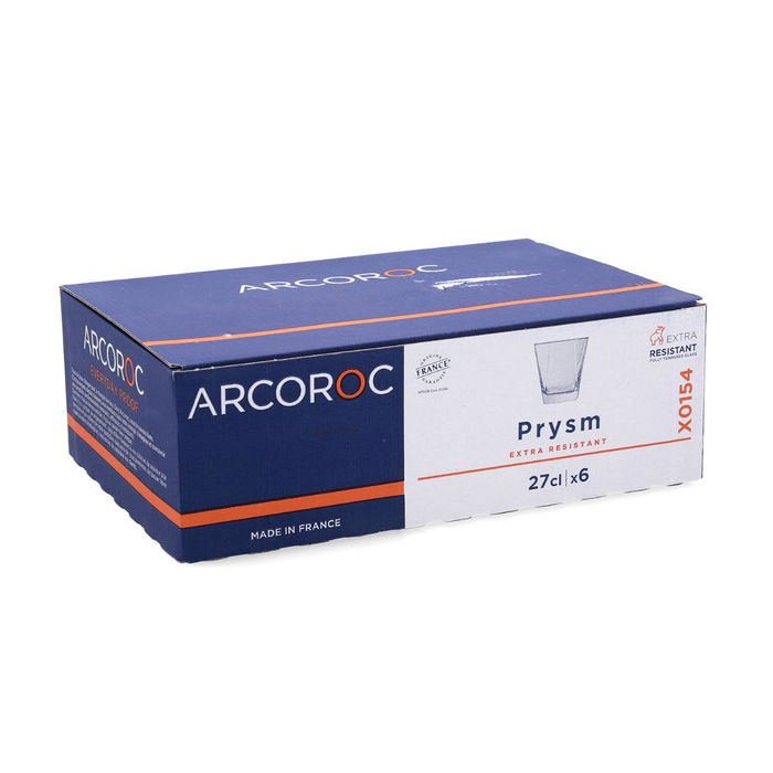 Caja 6 Vasos Bajos Vidrio Prysm Arcoroc 27 cL