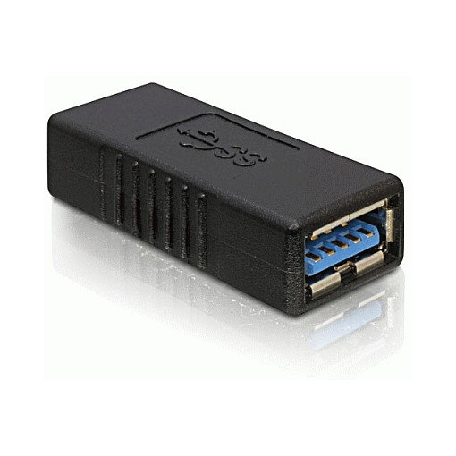 DeLOCK Adaptador USB 3.0 A-A Hembra/Hembra, Negro