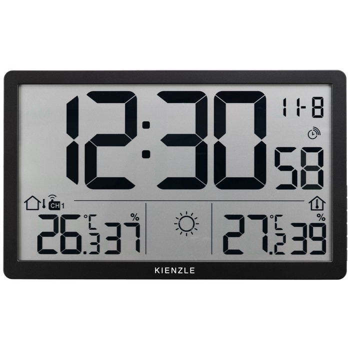 Kienzle Jumbo NEO LCD Weather Wall Clock negro Kienzle Jumbo NEO LCD Weather Wall Clock negro