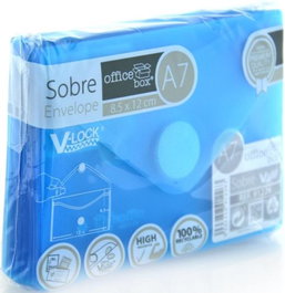 FRAGA IMPORT, S.L. Sobre A7 V-Lock con Velcro Azul Pack de 10 unidades