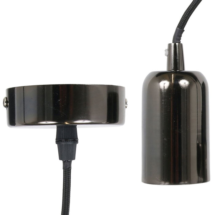 Home Deco Light Lámpara Colgante Bistrot Indus Aluminio Negro Estilo Industrial Vintage Cable 1m Para Bombillas E27 Max40W