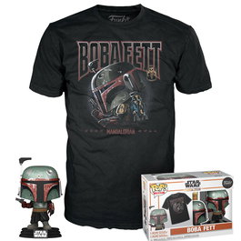 Funko Pop & Tee Boba Fett Pack Camiseta Talla M Figura Exclusiva Star Wars 63389