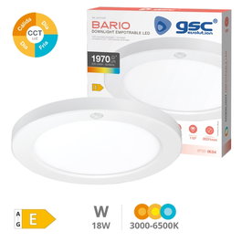 GSC Evolution Downlight LED Bario regulable con sensor de movimiento y crepuscular 10-18W 3000K-6500K
