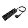 Aisens Regleta de 4 Tomas con Cable de 1,4 m, Negro