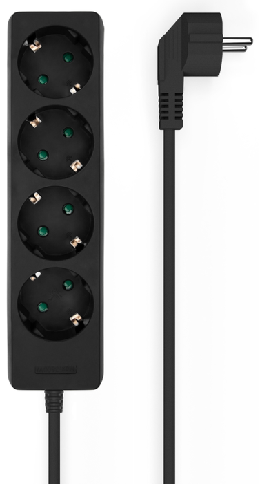 Aisens Regleta de 4 Tomas con Cable de 1,4 m, Negro