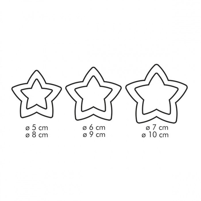 Tescoma Moldes cortadores dobles en forma de estrella Delícia, 3 piezas