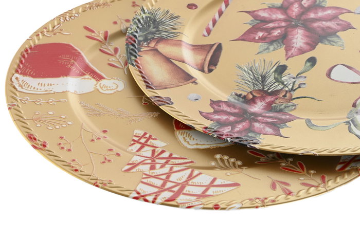 DKD Home Decor Centro de Mesa PP Surtido Dorado y Rojo