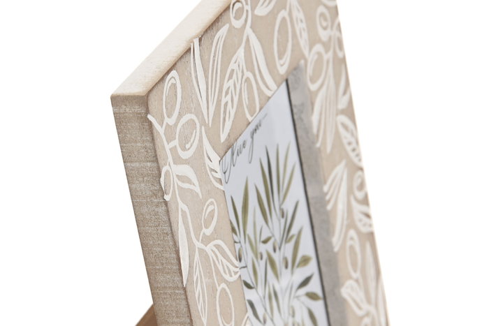 DKD Home Decor Marco de Fotos 10x15 Olivo Grabado Natural