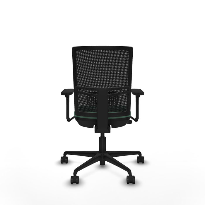 PIQUERAS Y CRESPO Silla de oficina Yunquera con mecanismo Sincro/Traslack, Verde esmeralda y Negro