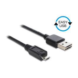 DeLOCK Cable USB 2.0 Tipo A a Micro-B, 0,5 m, Negro