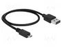 DeLOCK Cable USB 2.0 Tipo A a Micro-B 0,5 m Negro