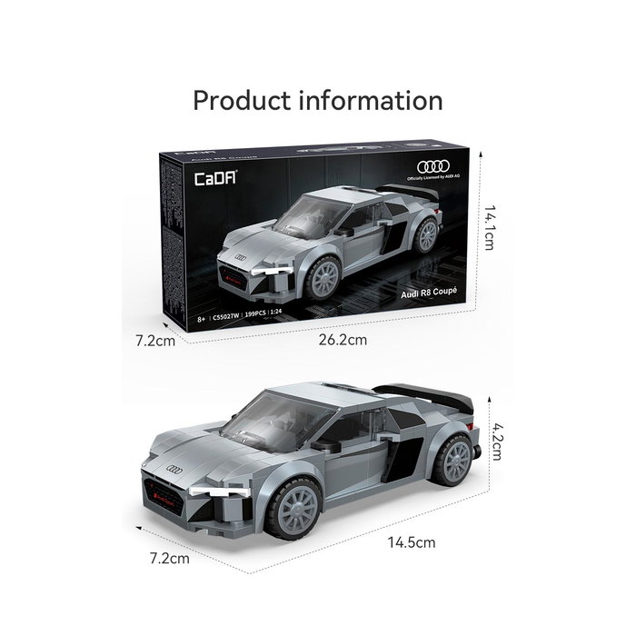 Cada Audi R8 Coupe 1:24 199 Pzas C55027W Maqueta Construcción