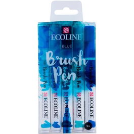 Talens Rotuladores Brush Pen Punta Pincel Azul Estuche 5 Ud