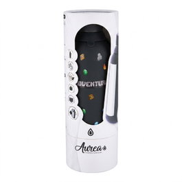 AUREA Botella térmica con interior cerámico y 2 tapones, 500ml, black pixel craft