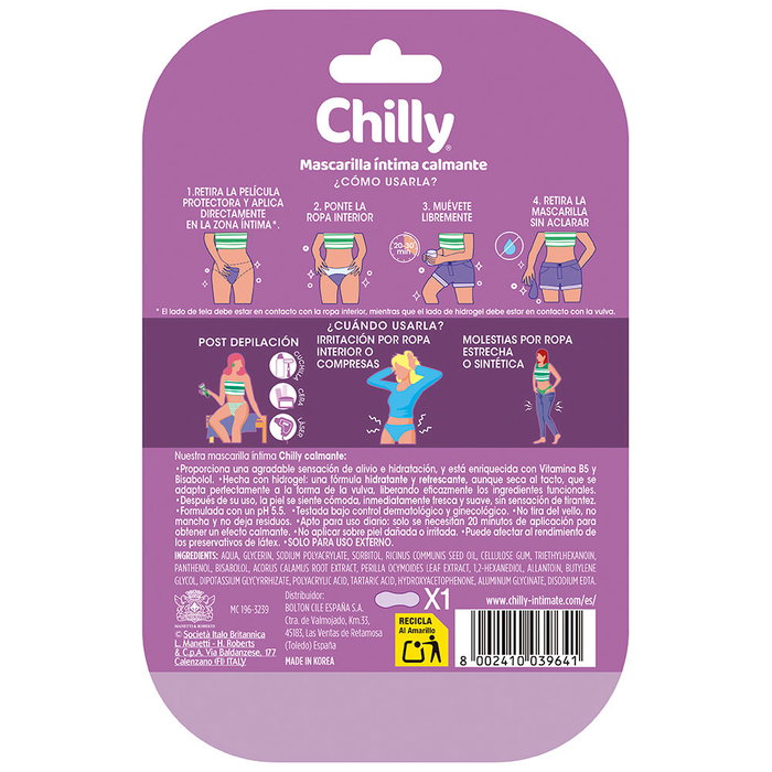 Chilly Mascarilla Íntima Calmante Lì Hidrogel Wearable 1 u Chilly Mascarilla Íntima Calmante Lì Hidrogel Wearable 1 u