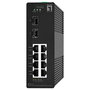 LevelOne IGS-2110 Switch Gestionado L2 Gigabit Ethernet con 8 Puertos RJ45 y 2 SFP, 20 Gbit/s, Montaje en Carril DIN, Negro