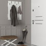 Hanah Home Recibidor Escandinavo Blanco con Estantes y Perchero, Mueble de Entrada Funcional con Montaje en Pared