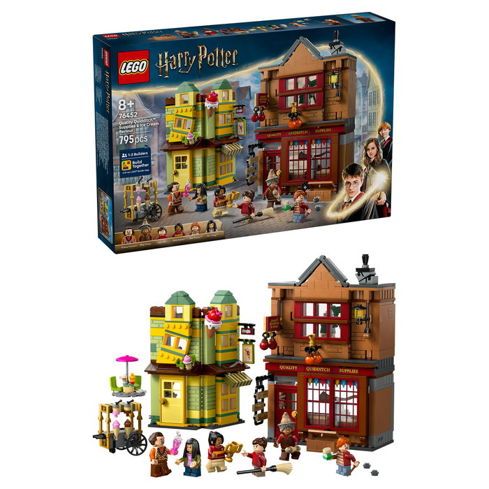 LEGO Harry Potter 76452 Tienda de accesorios de Quidditch y Heladería de Florian Fortescue