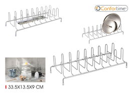 Confortime Organizador Tapas Cocina Grey 33.8 x 13.9 x 9.6 cm (12 Unidades)