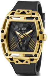 Guess GW0500G1 Reloj de Hombre con Caja Dorada y Correa Negra