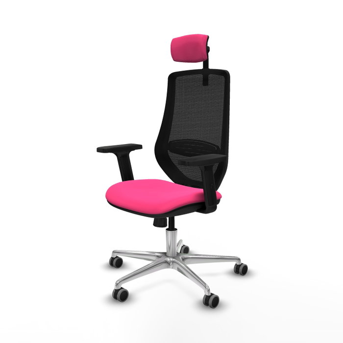 PIQUERAS Y CRESPO Silla de oficina Mardos con mecanismo Sincro, Rosa y Negro