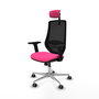 PIQUERAS Y CRESPO Silla de oficina Mardos con mecanismo Sincro, Rosa y Negro