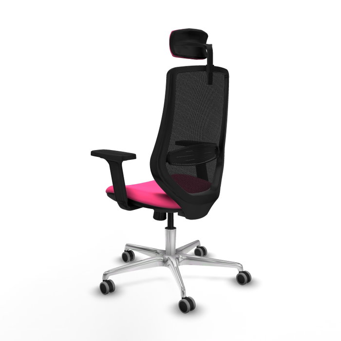 PIQUERAS Y CRESPO Silla de oficina Mardos con mecanismo Sincro, Rosa y Negro