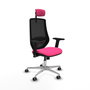 PIQUERAS Y CRESPO Silla de oficina Mardos con mecanismo Sincro, Rosa y Negro