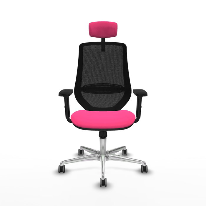 PIQUERAS Y CRESPO Silla de oficina Mardos con mecanismo Sincro, Rosa y Negro