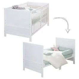 Roba Cuna Convertible para Bebé 70 x 140 cm Easy Sleep Lacada en Blanco AAACK10690