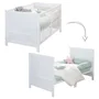 Roba Cuna Convertible para Bebé 70 x 140 cm Easy Sleep Lacada en Blanco AAACK10690