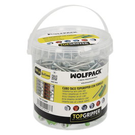 WOLFPACK LINEA PROFESIONAL Cubo Tacos Topgripper Bimaterial con Tornillos Ø 8 mm (100 Piezas)