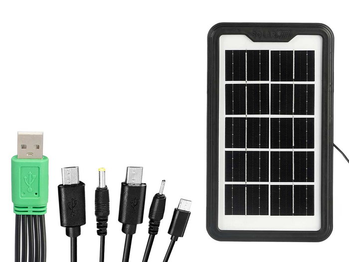 Argon Placa Solar Portátil Panel Monocristalino de 3.5W USB con Cable, Negro, Dimensiones: 27 x 15.5 x 2 cm (Set de 12)
