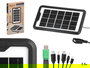 Argon Placa Solar Portátil Panel Monocristalino de 3.5W USB con Cable, Negro, Dimensiones: 27 x 15.5 x 2 cm (Set de 12)