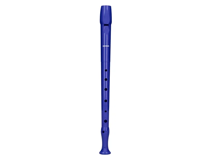 Hohner Flauta 9508 Flauta Dulce Soprano Do Azul con Funda Verde y Transparente para Niños