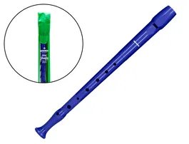 Hohner Flauta 9508 Flauta Dulce Soprano Do Azul con Funda Verde y Transparente para Niños
