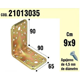 WOLFPACK LINEA PROFESIONAL Soporte Para Madera Ángulo 65x90x90 mm. Relizado en metal bicromatado.