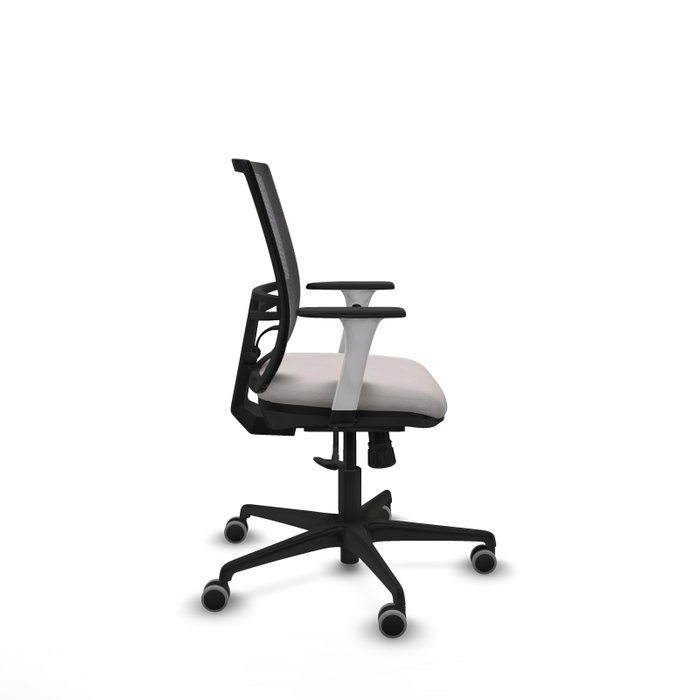 PIQUERAS Y CRESPO Silla de oficina Yunquera con mecanismo Sincro, Blanco y Negro
