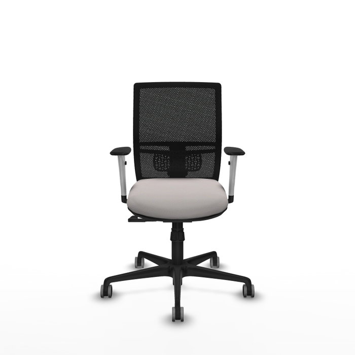 PIQUERAS Y CRESPO Silla de oficina Yunquera con mecanismo Sincro, Blanco y Negro