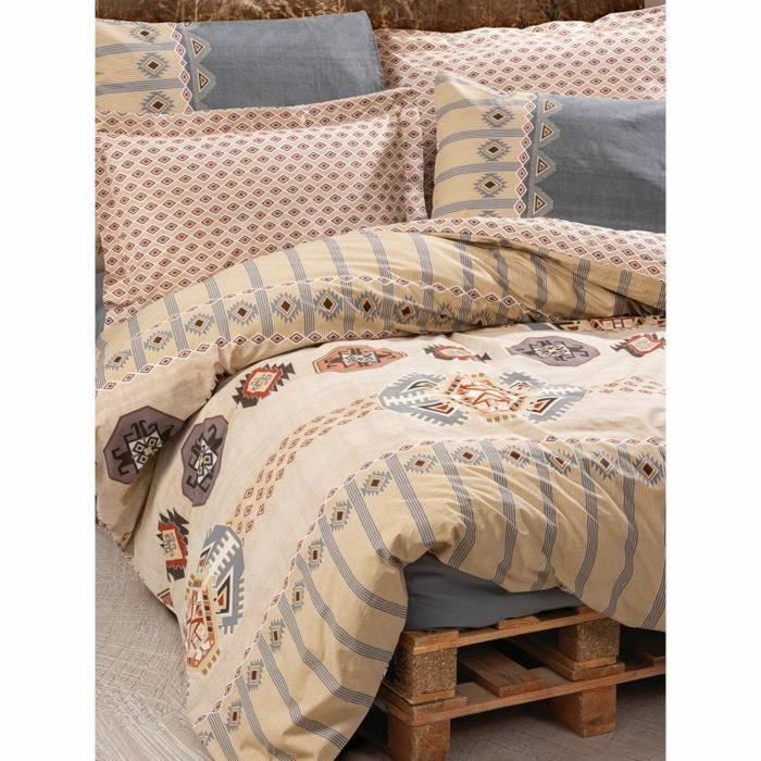 Aucune Juego de cama Beige 100% algodón con funda nórdica y 2 fundas de almohada