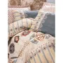 Juego de cama beige 1 funda nórdica 220x240 cm + 2 fundas de almohada 60x60 cm 100% algodón