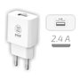 Tech One Tech Cargador de pared 12W con USB-A y USB-C Blanco TEC2904