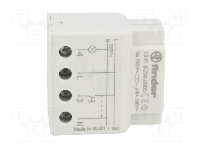 FINDER Relé de instalación biestable por impulsos 230V AC NA FINDER Relé de instalación biestable por impulsos 230V AC NA