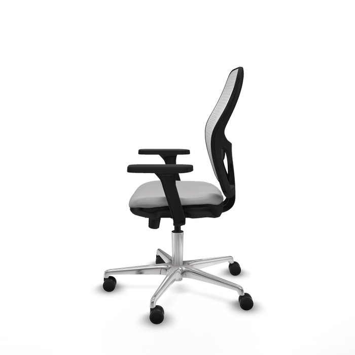 PIQUERAS Y CRESPO Silla de oficina Jorquera con mecanismo Sincro/Traslack, Gris claro y Blanco