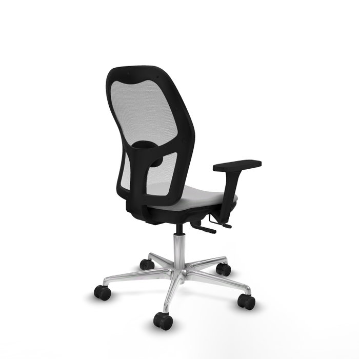 PIQUERAS Y CRESPO Silla de oficina Jorquera con mecanismo Sincro/Traslack, Gris claro y Blanco