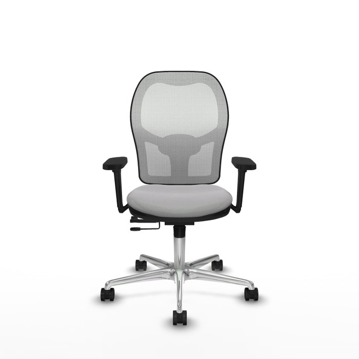 PIQUERAS Y CRESPO Silla de oficina Jorquera con mecanismo Sincro/Traslack, Gris claro y Blanco